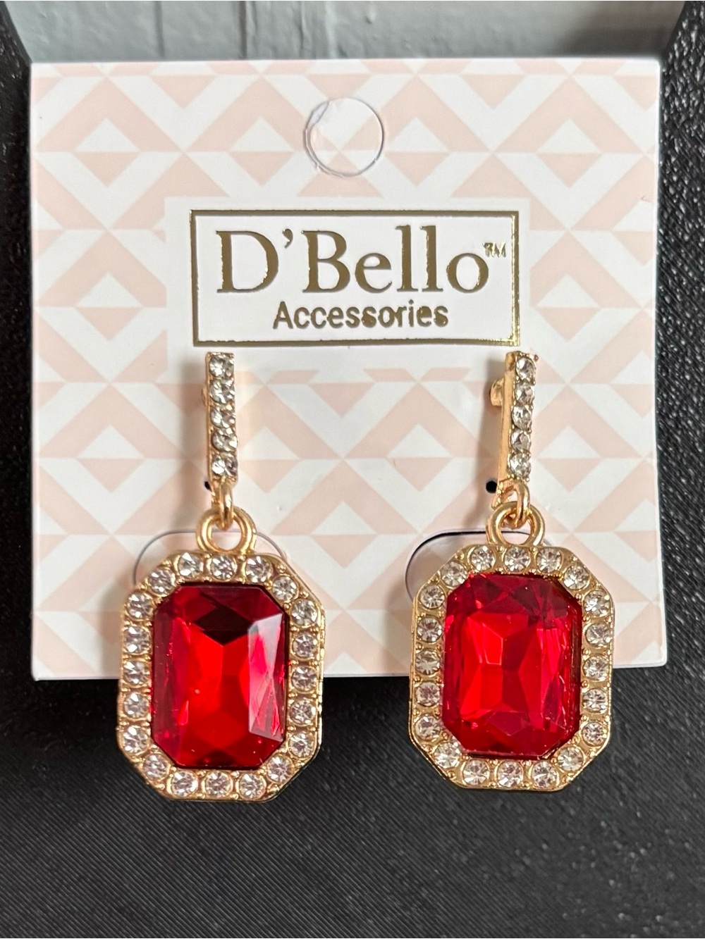 5/$25 (Pick 5 items for $25 Labeled) D'Bello Red Crystal Drop